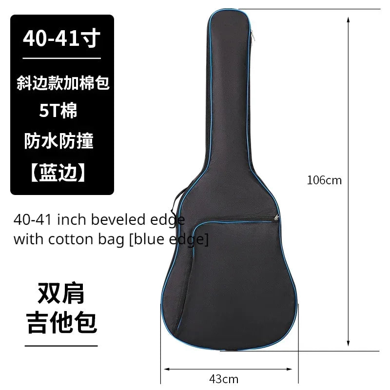 600D Oxford Fabric Waterproof Guitar Case Double Shoulders Padded Backpack 21-41in Guitar Bass Musical Instrument Carry Bag