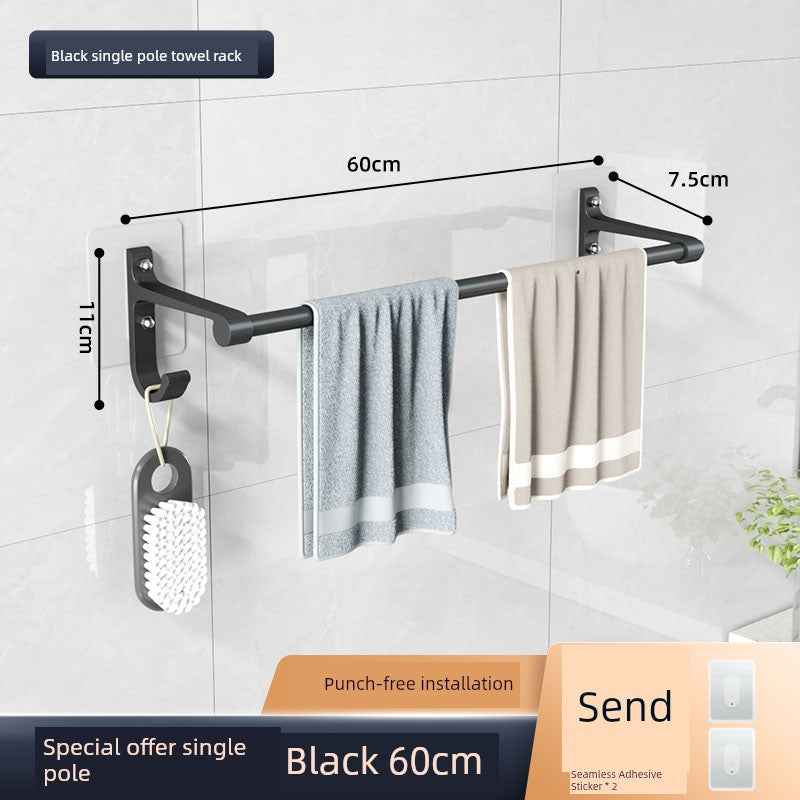 Wall-Mounted Alumimum Single Rod Toilet Towel Rack