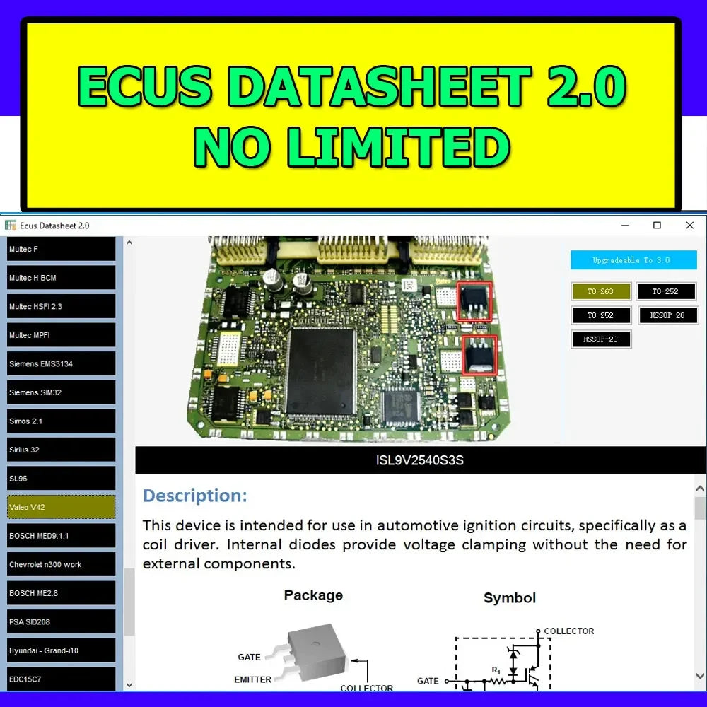 Datasheet ECUs 2.0 repair course PCB workshop  factory repair ECU service Automobile Diagnostic Tools link Car Vehicle Tool Auto