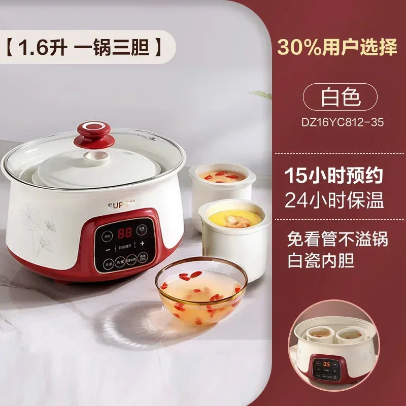 Water-proof electric stew pot household bird's nest electric stew pot ceramic soup cooking porridge food supplement health care