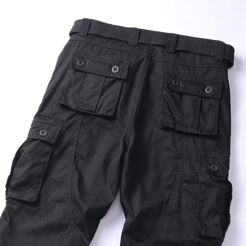 AKARMY Men's Casual Cargo Pants Workout Joggers Stretch Sweatpants Hiking Drawstring Tactical Pants with Multi Pockets(No belt)