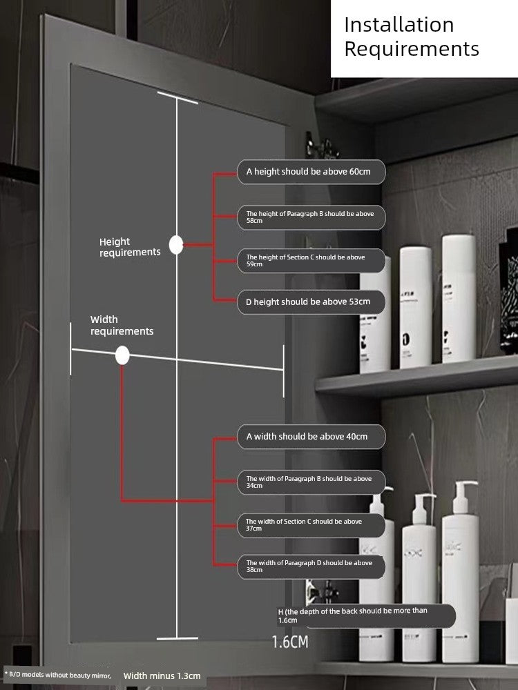 Accessible Luxury Cosmetics Storage Rack Punch-Free Bathroom Cabinet
