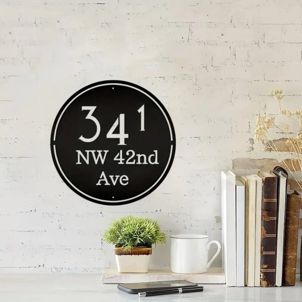 "Enhance Your Stylish Home with 1pc Personalized Metal Address Sign, A Modern Solution for A Unique and Ideal Decoration."
