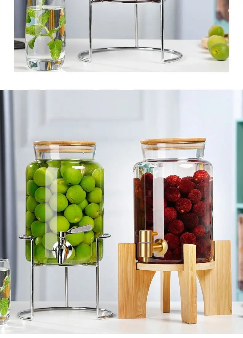 Glass Bottle with Faucet for Brewing Wine, Special Container for Brewing Cans, Sealed Liquor Jug