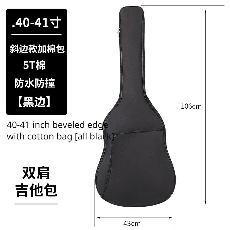 600D Oxford Fabric Waterproof Guitar Case Double Shoulders Padded Backpack 21-41in Guitar Bass Musical Instrument Carry Bag
