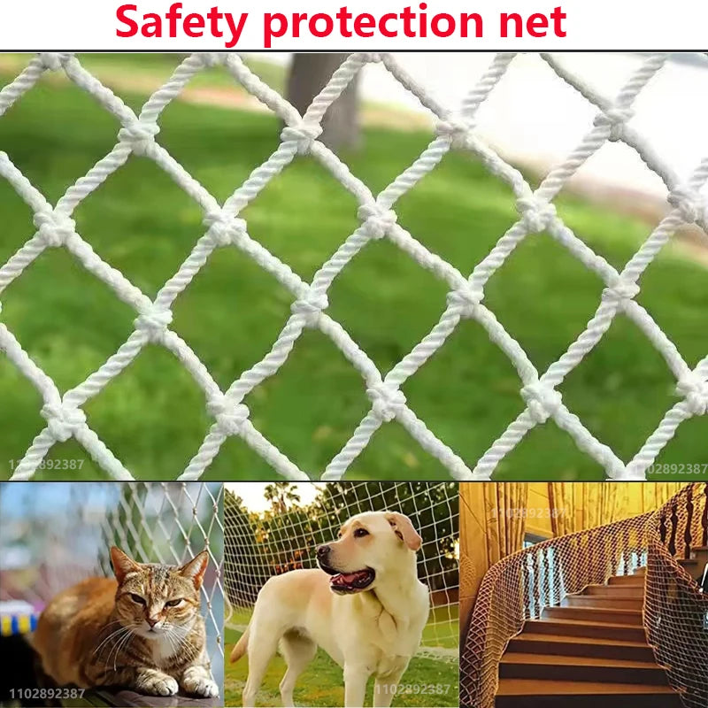 White Nylon Net Child Safety Net Building Mesh Rope Against Falling Net Balcony Window Staircase Fence Protection Baby Cat Dog