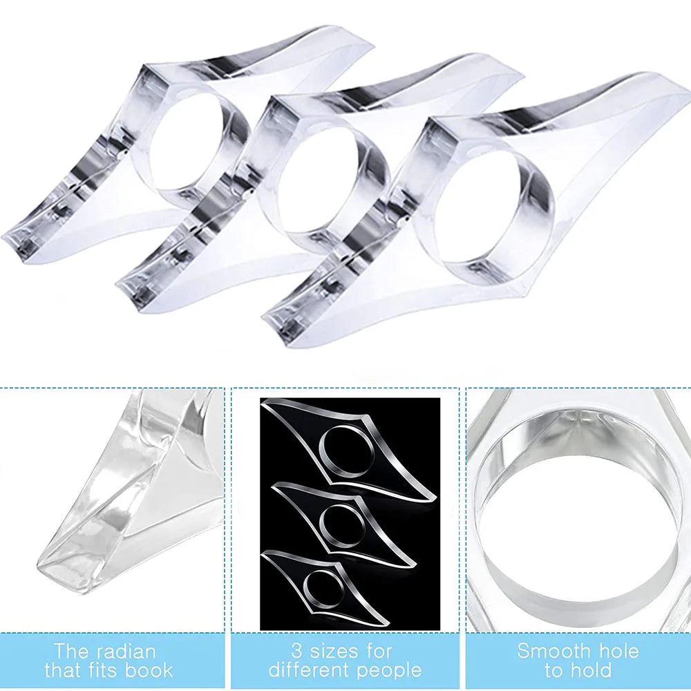 Acrylic Thumb Book Spreader Transparent Book Page Holder For Reading Convenient Reading Helper Book Page Support Accessories