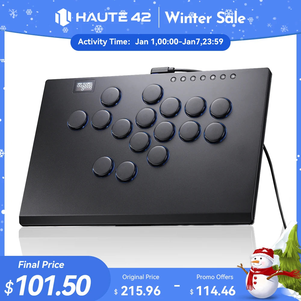 Haute42 Aluminium Alloy joystick Arcade Hitbox Leverless Controller Controle Arcade For PC/ Ps4 / ps5/Steam Fightstick Hitbox