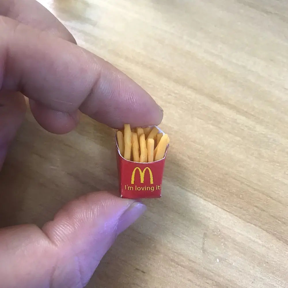 NEW 1/6 Scale Dollhouse Miniature Fried Chips Chicken Leg Ice-cream Orange Juice Mini Fast Food for Doll House Kitchen Play Toys