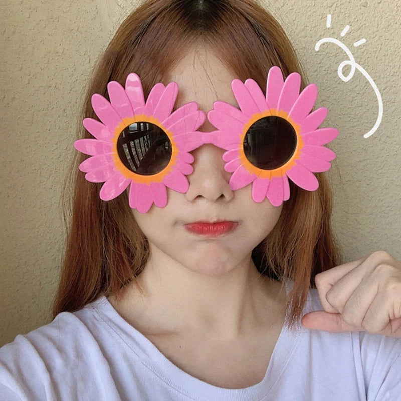 Funny Crazy Party Dress Glasses Sunflower Shape Sunglasses Accessories Novelty Costume Party Carnival Glasses Event Decoration