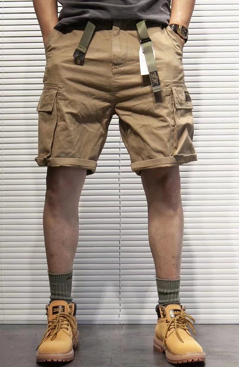 Mens Cargo Shorts With Draw String Hiking Combat Bermuda Short Pants For Men Luxury Y2k Trend Unique Cotton Hevy Whate New In
