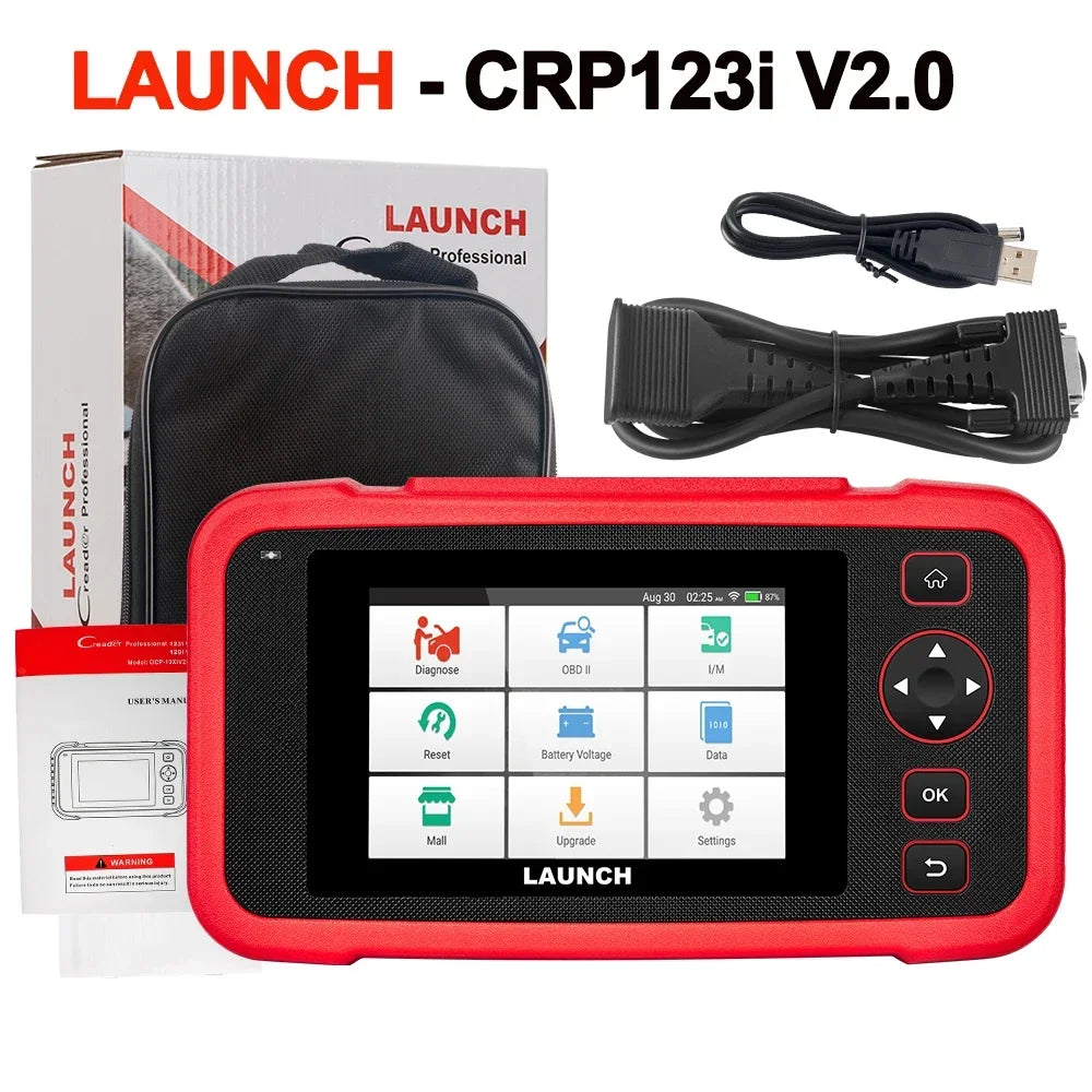 2024 New- LAUNCH X431 CRP123E V2.0 Car OBD2 Diagnostic Tools Auto OBD Scanner ABS SRS Engine AT+ 7 Reset Service Free Update