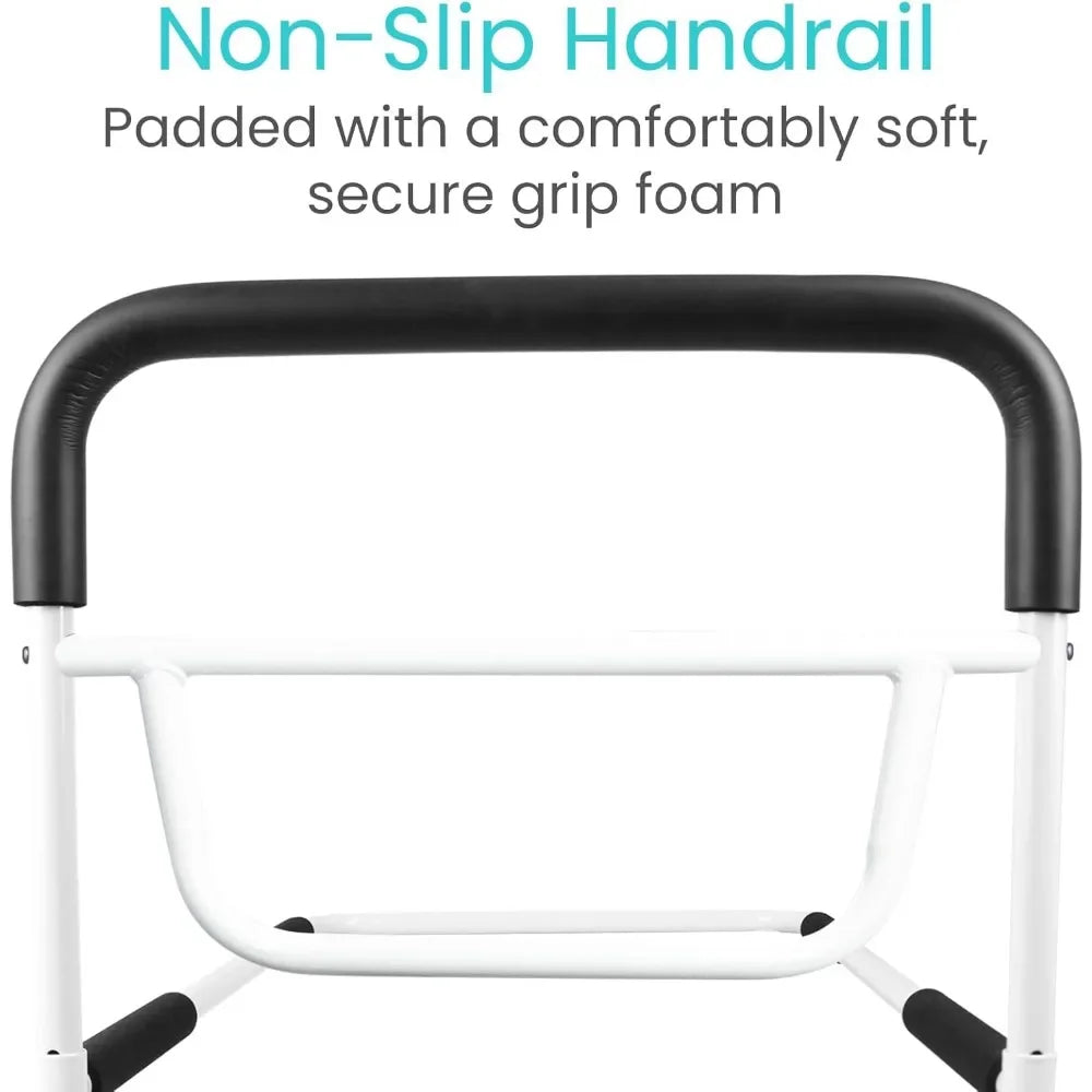 Bed Assist Rail - Adult Bedside Standing Bar for Seniors, Elderly, Handicap Adjustable Fall Prevention Safety Handle Guard
