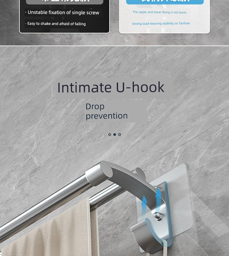 Wall-Mounted Alumimum Single Rod Toilet Towel Rack
