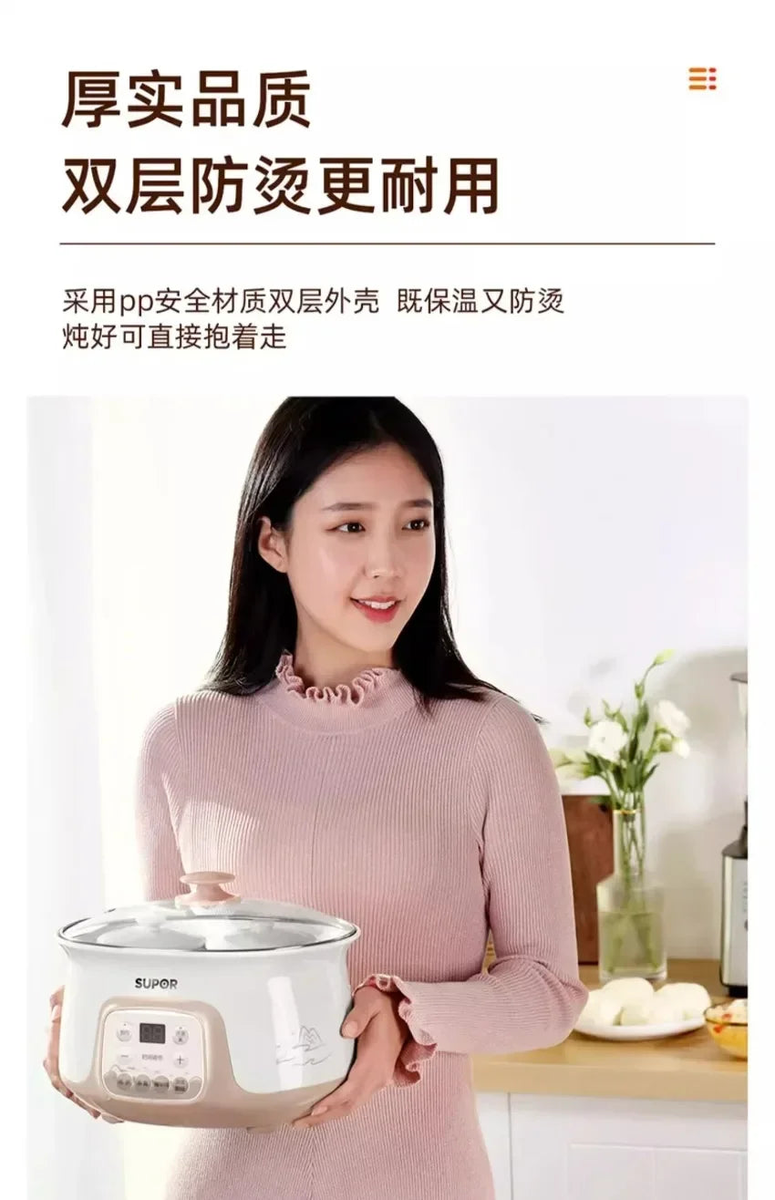 Water-proof electric stew pot household bird's nest electric stew pot ceramic soup cooking porridge food supplement health care