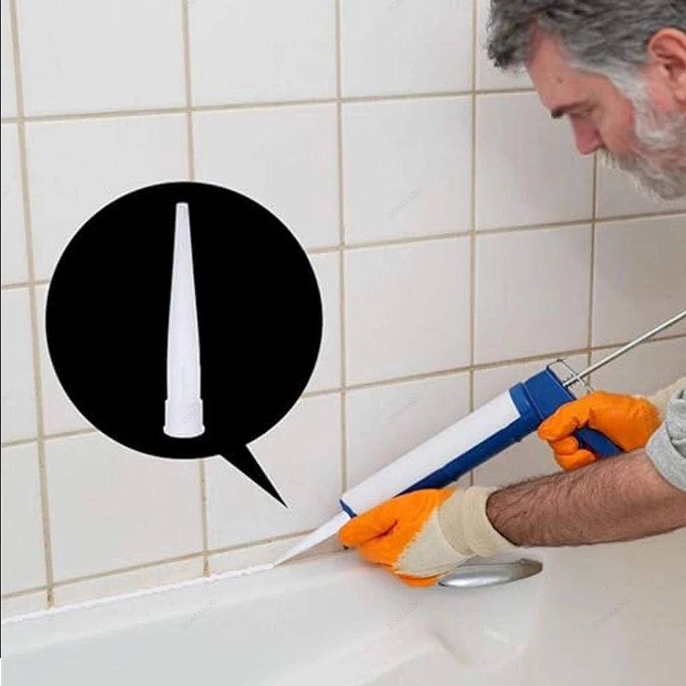 5-100pcs Glass Nozzles Plastic Glass Glue Caulk Gun Nozzles Sealant Silicone Caulking Tips Mouth Caps Home Construction Tools