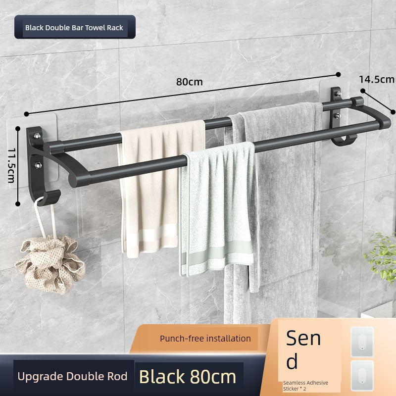 Wall-Mounted Alumimum Single Rod Toilet Towel Rack