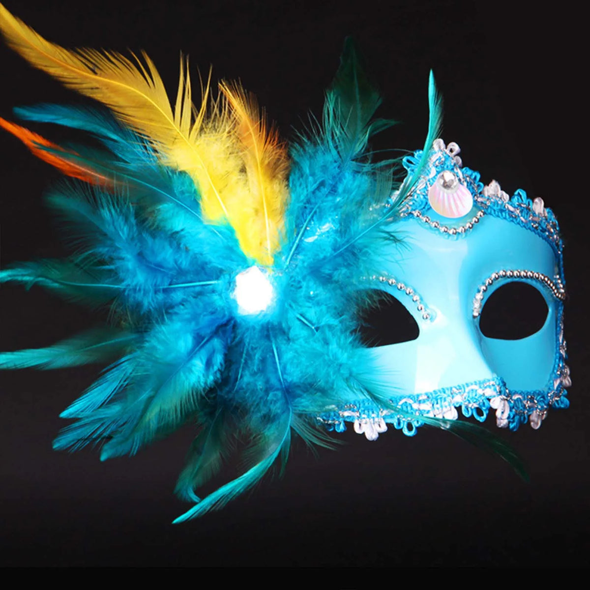 Carnival Masquerade For Women's Faux Feather Party Face Mask Novelty Halloween Christmas Easter Cosplay Party Prom Mask