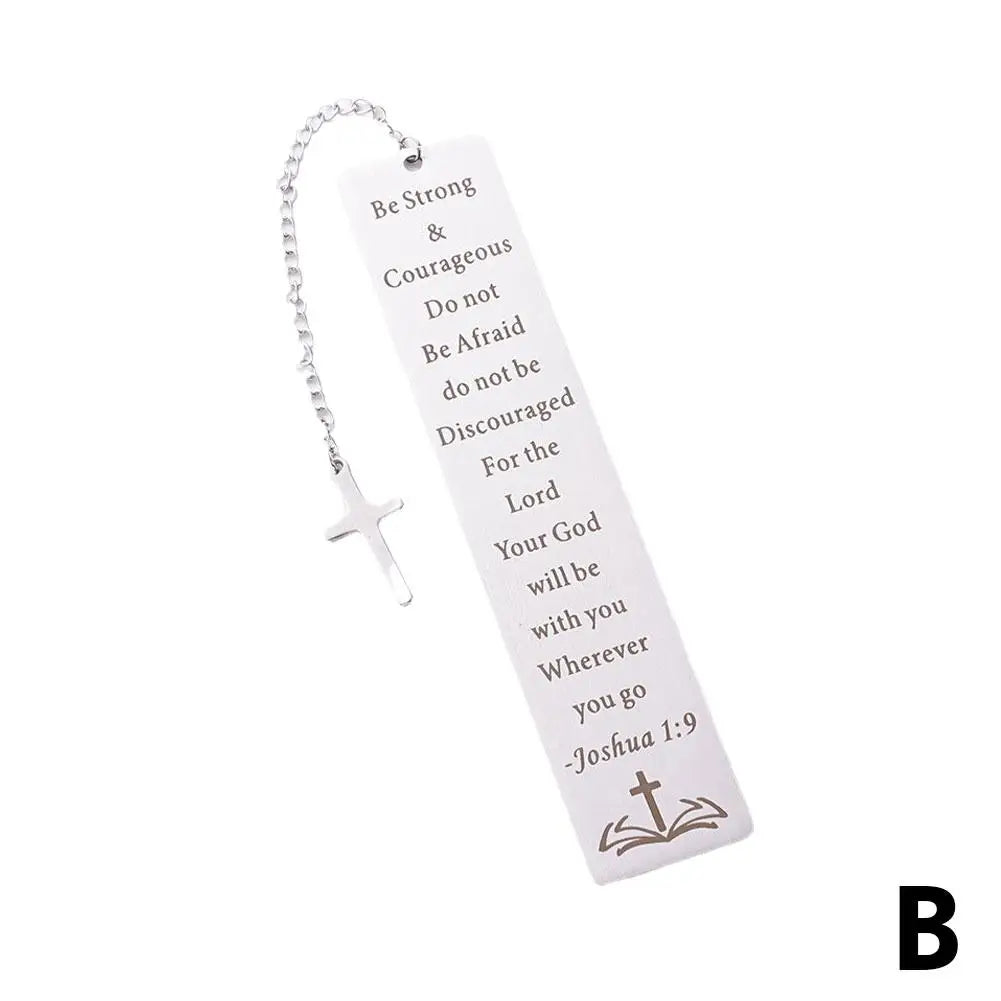Stainless Steel Bookmark Cross Pendant Reading Book Page Marker Book Retro Mark Marker Stationery Bookmarks Supplies