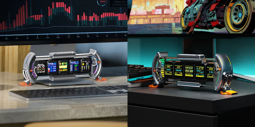 Divoom Times Gate - Cyberpunk Gaming Setup Digital Clock with Smart APP Control, WiFi Connect, RGB LED Display,