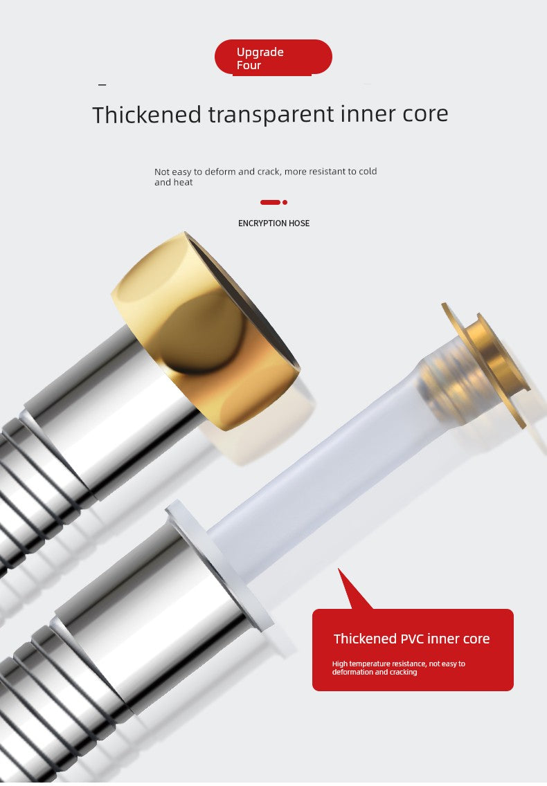 Shower Hose Explosion-Proof Shower Tube Boost Nozzle Refined Copper Neutral Connecting Pipe Water Heater Accessories Complete Collection Punch-Free