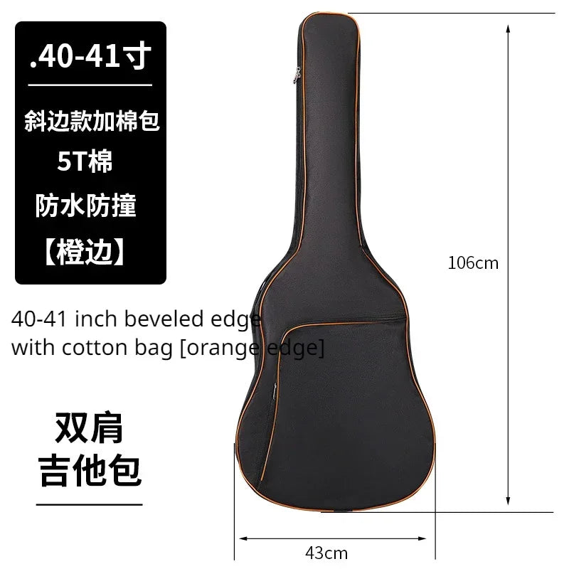600D Oxford Fabric Waterproof Guitar Case Double Shoulders Padded Backpack 21-41in Guitar Bass Musical Instrument Carry Bag