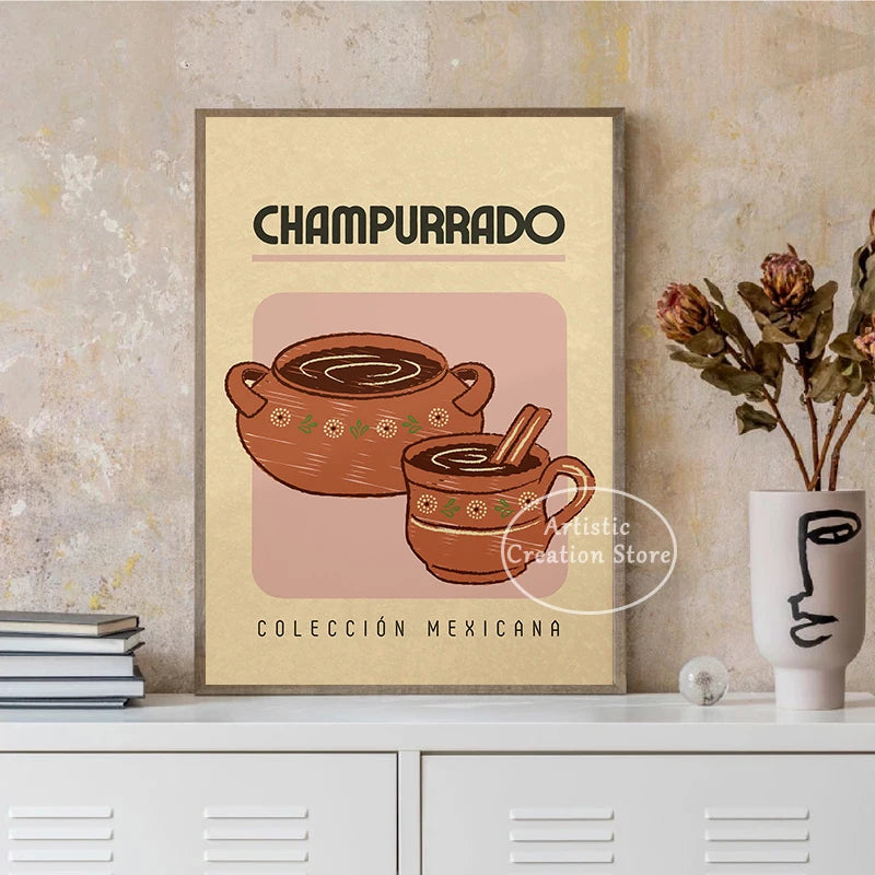 Mexican Drinks Posters Vintage Mexican Beverages Travel Wall Art Canvas Painting Print Wall Living Room Kitchen Home Decor Gifts