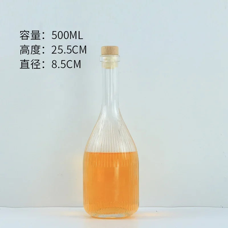 Fruit Wine Green Plum Wine Bottle Glass Bottles for Homemade Wine Fruit Juice and Beverages