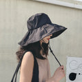 UPF50+ vinyl UV sunshade hat Children's summer face large brim sunscreen hat Outdoor fisherman hat