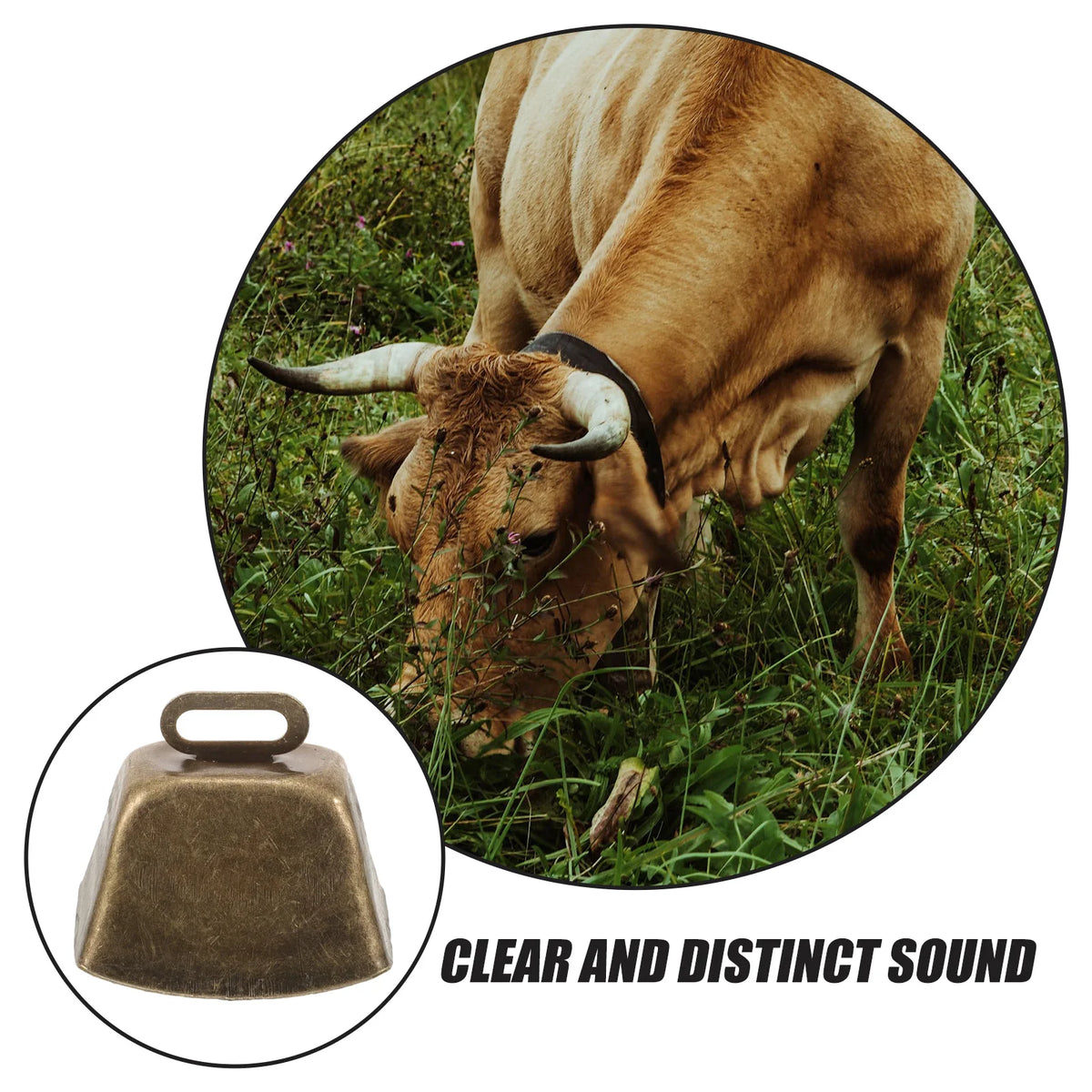 6 Pcs Vintage Cowbell Bells Eat Grass Cattle Ornament Copper Noise Makers for Sporting Events Sheep Dog Hanging