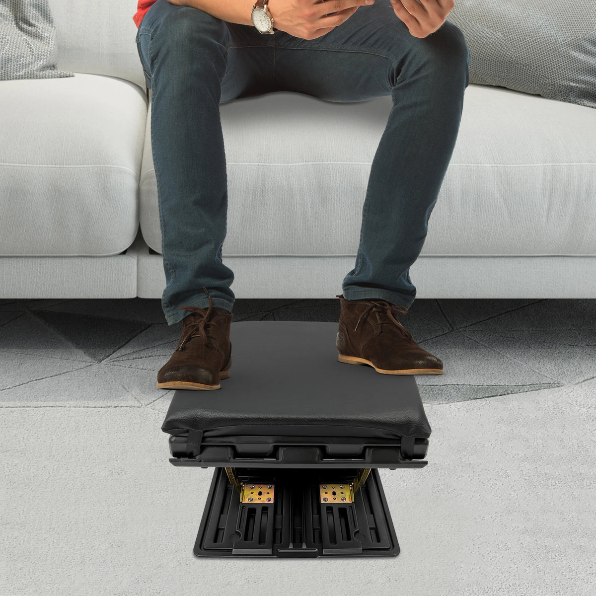 Under Desk Foot Rest Foldable Footrest Adjustable Footrest for Travel Office Outdoor Portable Foot Stool for Elderly