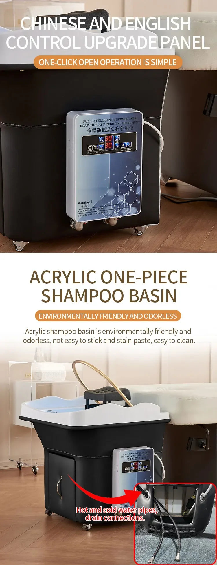 Salon hair washing bed portable head spa equipment  Removable shampoo basin