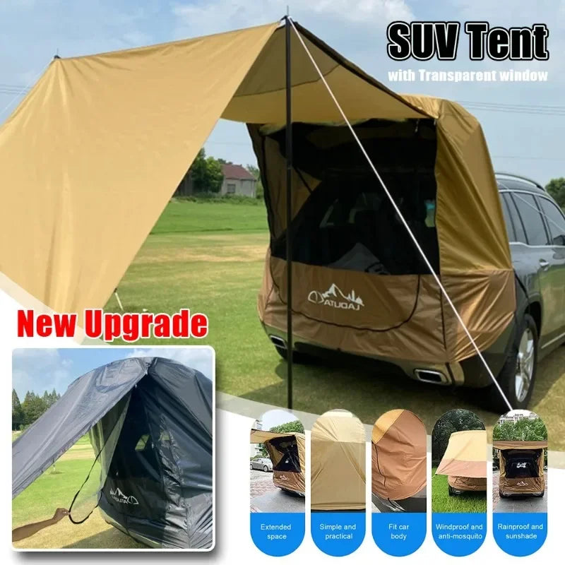 Car SUV Trunk Extension Tent Outdoor Travel Camping Car Tailgate Sunshade Waterproof Tent Awning Tent Car Exterior Accessories