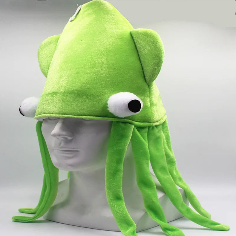 Four Color Halloween Ball Performance Party Props Novelty Toys Funny Hat Velvet Squid Hat Squid Octopus Hat