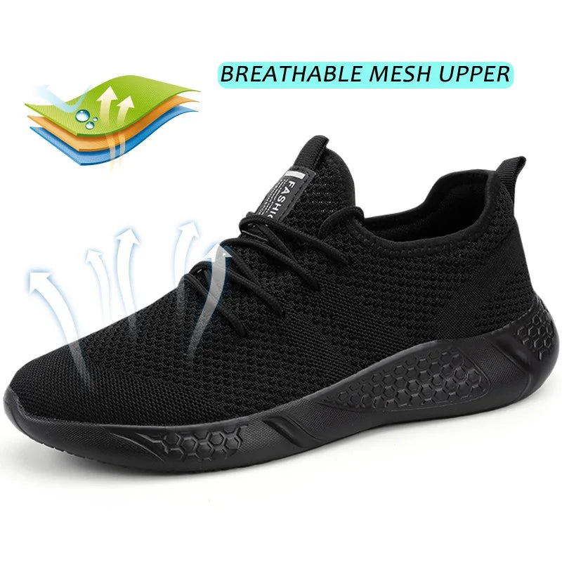 Men's Casual Sneakers Breathable Comfortable Walking Shoe Lace-up and Anti-slip Athletic Jogging Tennis Shoe Large Size 39-50