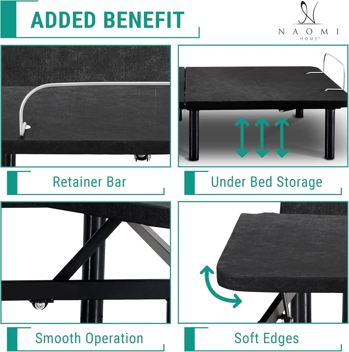Sleep Enabling Serenity Adjustable Bed Frame Full, Head & Foot Incline, 7 Adjustable Positions, Wireless Remote, Compact