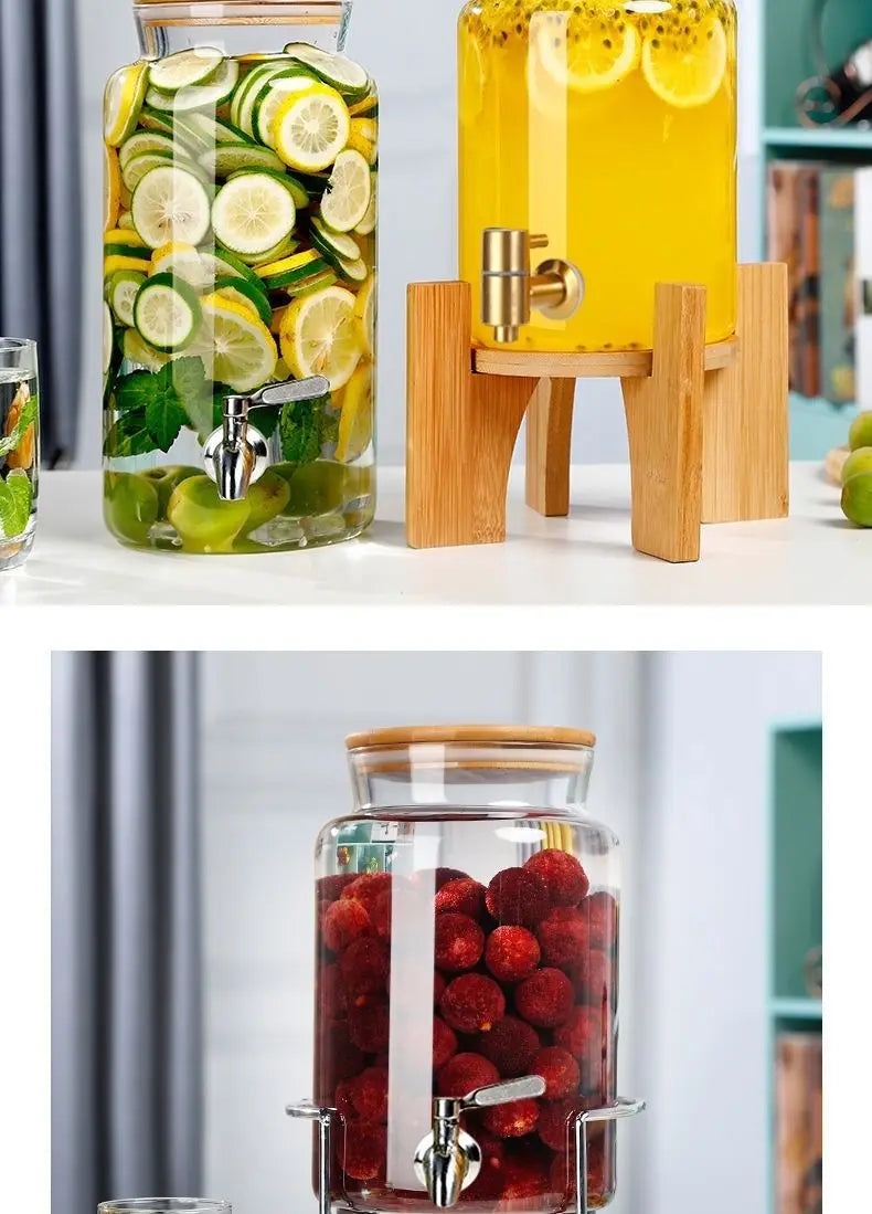 Glass Bottle with Faucet for Brewing Wine, Special Container for Brewing Cans, Sealed Liquor Jug