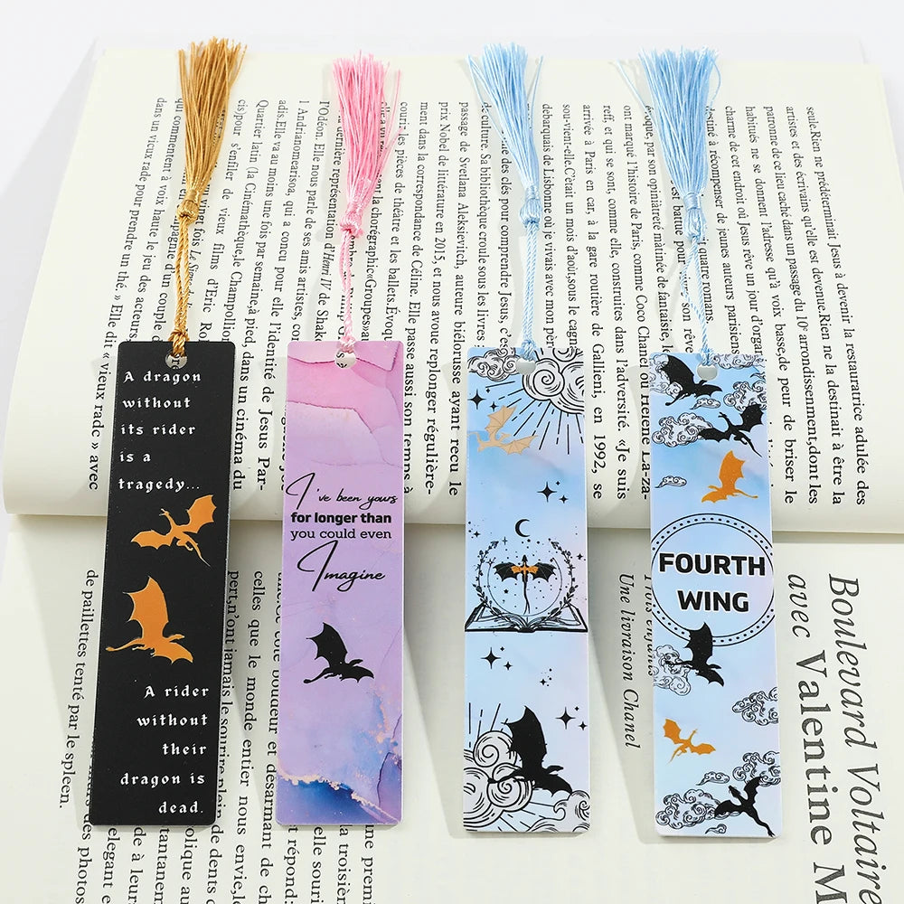 1pc Black Dragon Bookmarks Anime Tassel Bookmarks Reading Markers For Book Lovers Acrylic Bookmarks Friends Teachers Stationery