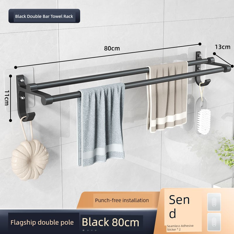 Wall-Mounted Alumimum Single Rod Toilet Towel Rack