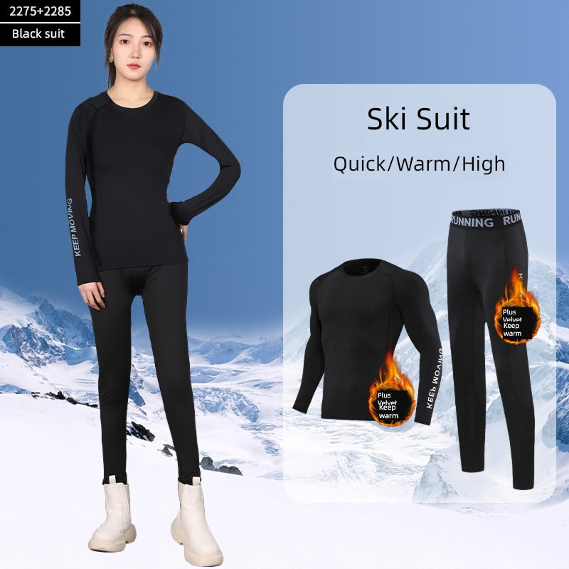 Ski Female Heattech Close-Fitting Fleece Hiking Quick Drying Clothes
