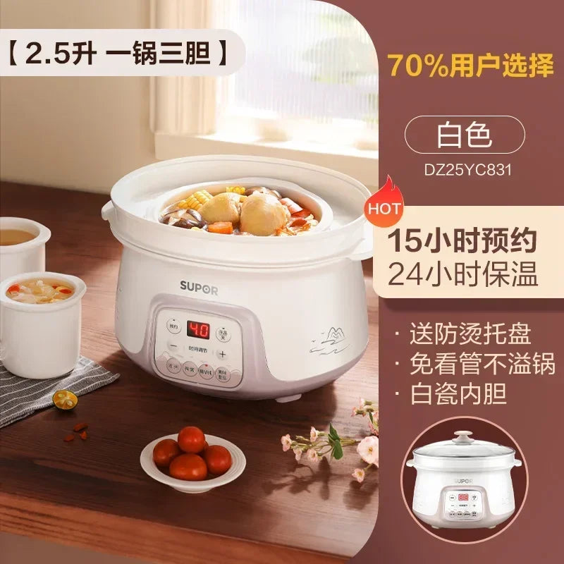 Water-proof electric stew pot household bird's nest electric stew pot ceramic soup cooking porridge food supplement health care