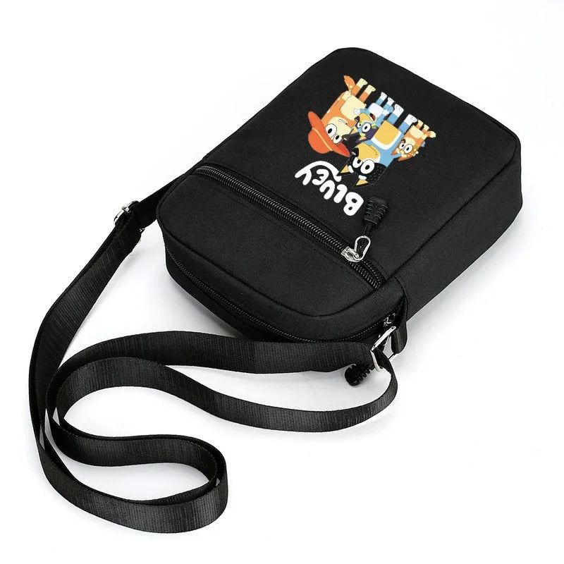 Bluey Shoulder Bag Men's Woman Crossbody Mini Bag Bingo Chilli Cartoon Anime Oxford Simple Casual Mobile Phone Handbag Cute Gift