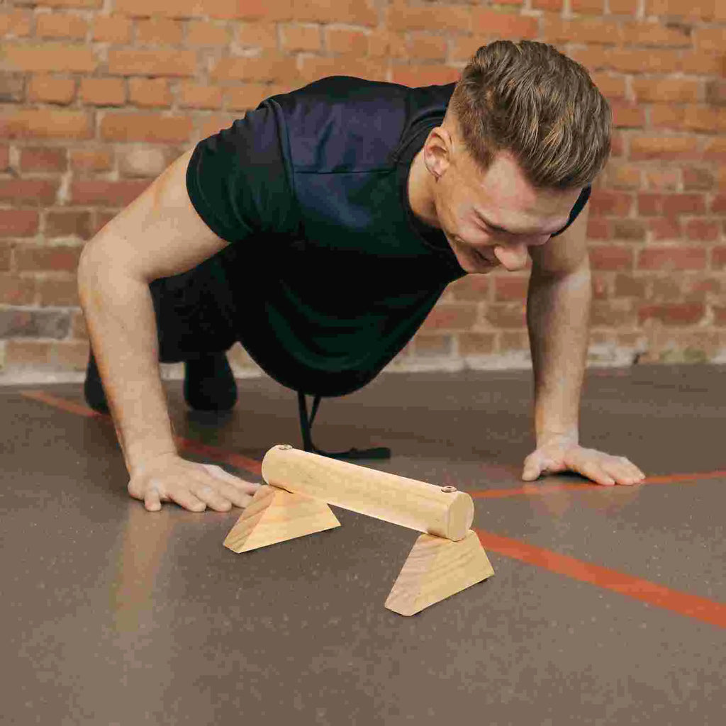 Wooden Push-up Bar Gym Equipment Household Exercise Non-slip Mat Press-up Device