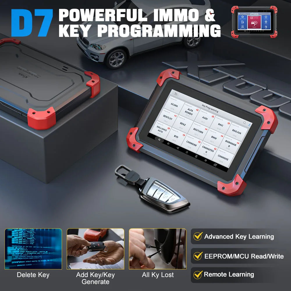 XTOOL D7 All System Car Diagnostic Tools Bidirectional Scanner ECU Coding Automotive Scanner 38+ Services Add CANFD Functions