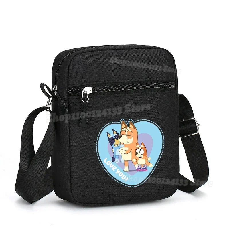Bluey Shoulder Bag Men's Woman Crossbody Mini Bag Bingo Chilli Cartoon Anime Oxford Simple Casual Mobile Phone Handbag Cute Gift