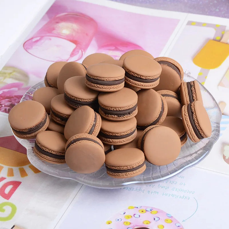 10pcs Mixed Mini Simulation Macaron Kawaii Fake Food Scrapbook Flatback Resin Cabochon Mini Play Food Craft Supplies