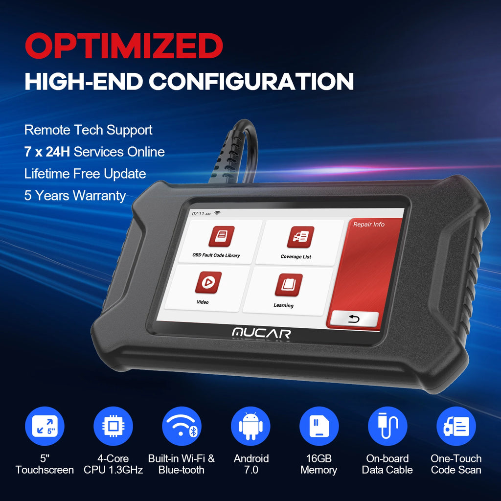 MUCAR CS90 Professional OBD2 Scanner tools 28 Maintenance Services ECM System Lifetime Free Updater All Car Scan Diagnostic Tool