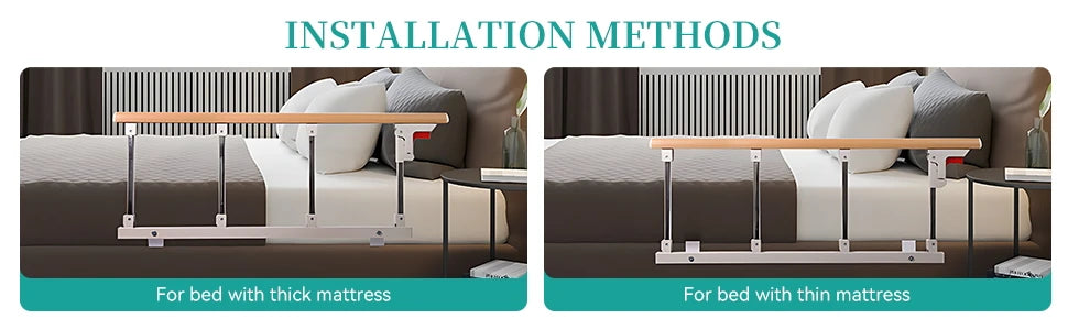 Bed Rails for Elderly Adults，Folding Bedside Assist Rail Handle, Adjustable Bed Assist Handle for Preventing Falling Out of Bed