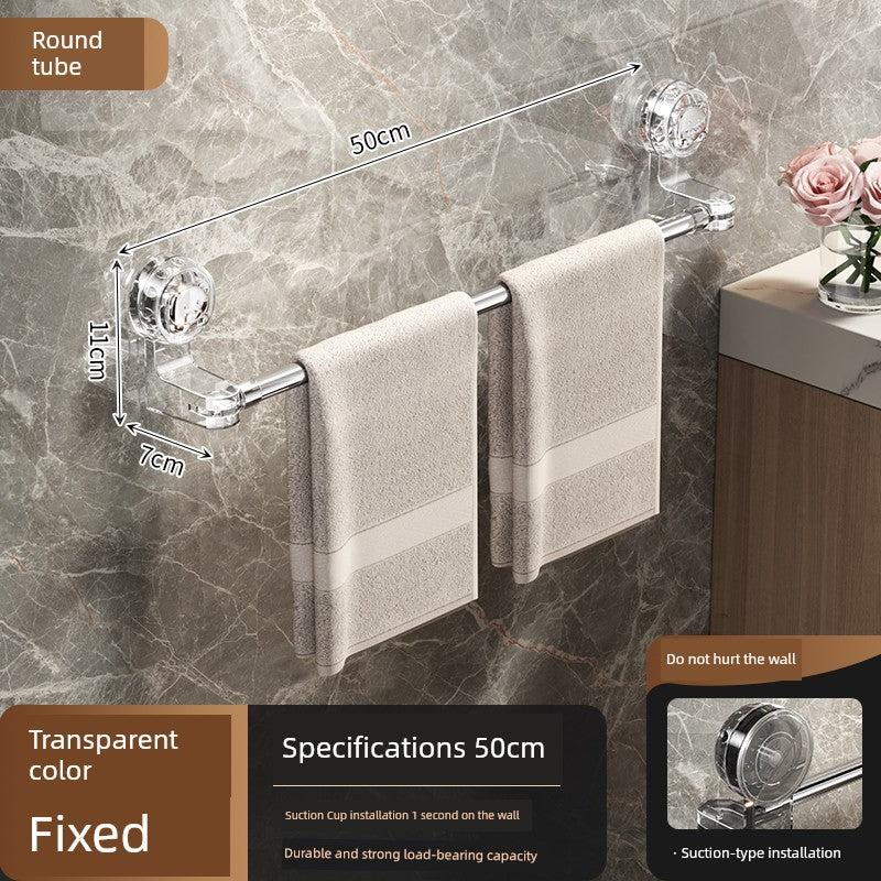Suction Cup Towel Rack Bathroom Punch-Free Bathroom Retractable Towel Bar Storage Rack Bathroom Bath Towel Storage Rack