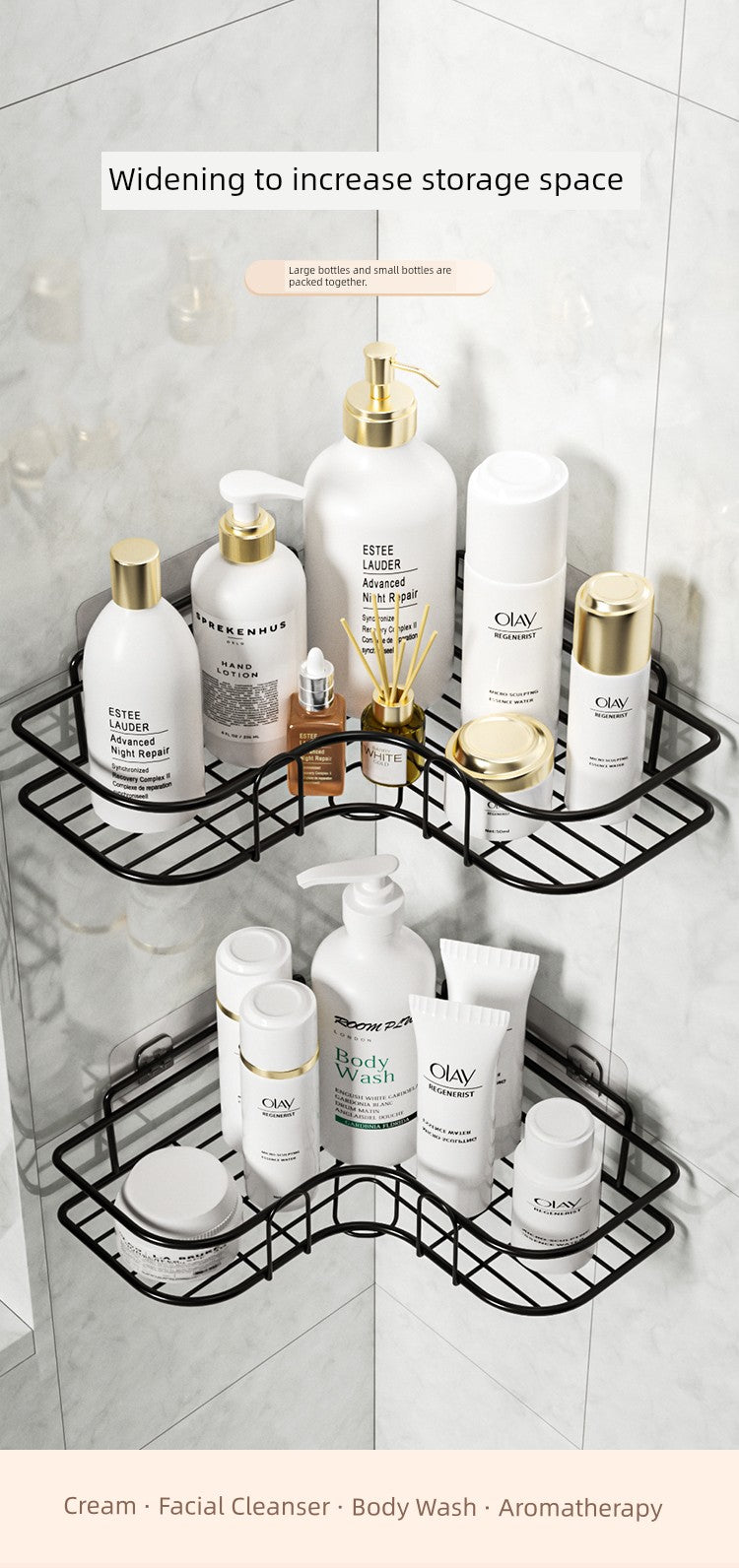 Punch-Free Wall Hanging Washstand Cosmetic Shelf
